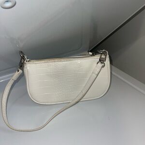 White Croc-Embossed Women's Bag